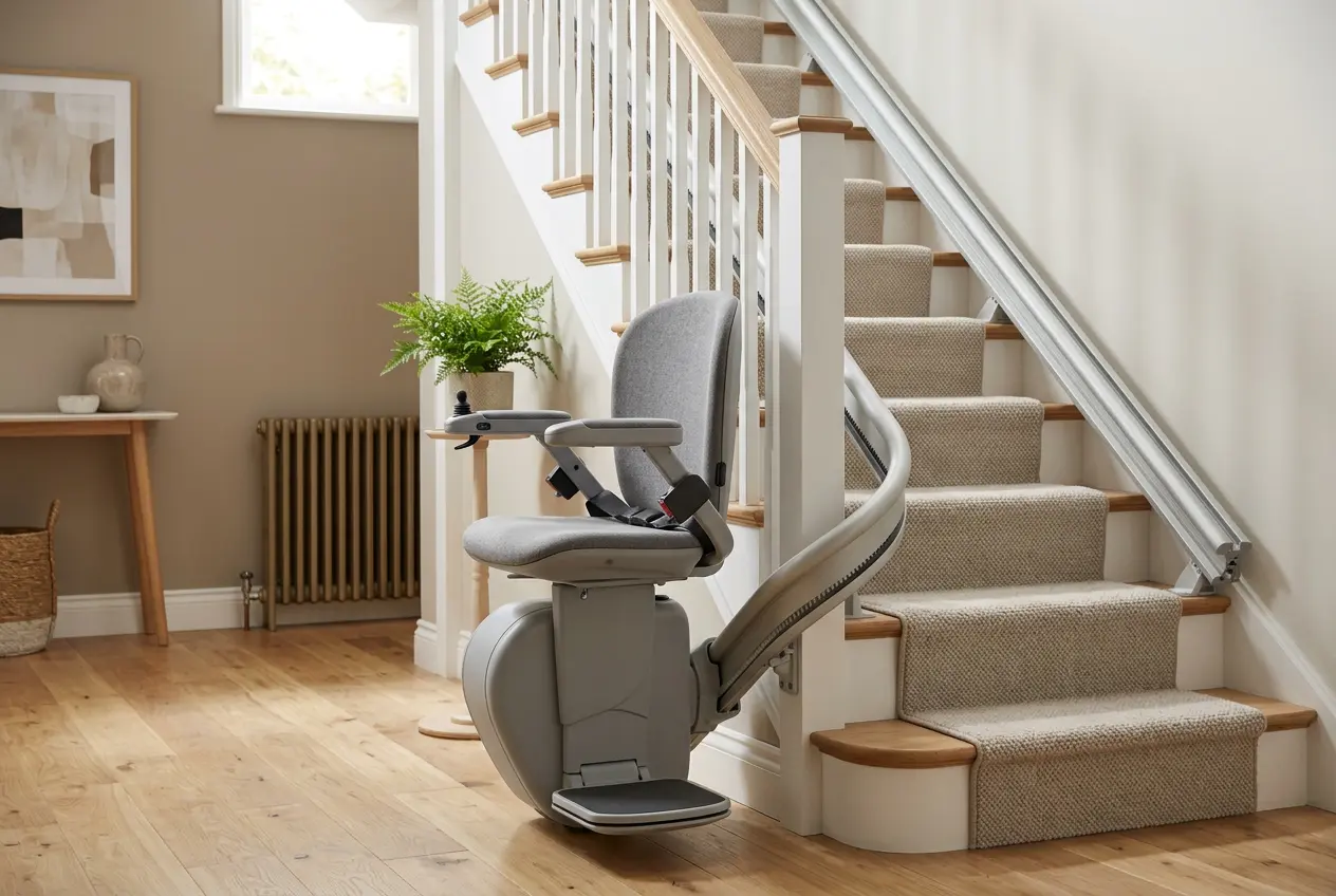 Modern stairlift on a staircase